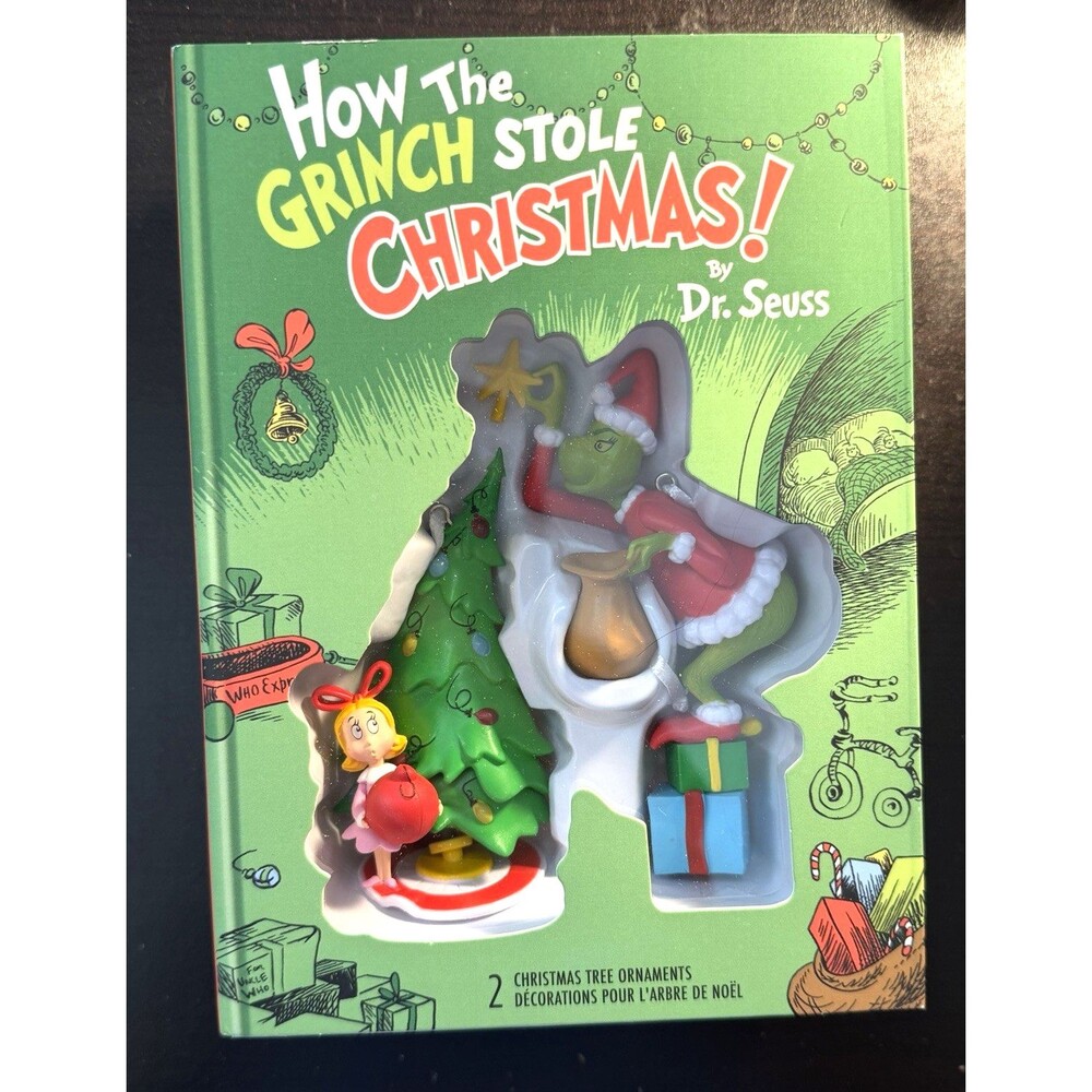 Dr. Seuss - How the Grinch Stole Christmas 2 Ornament Set - Hallmark NEW in Box
